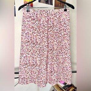 Handmade Floral Pink Midi Skirt